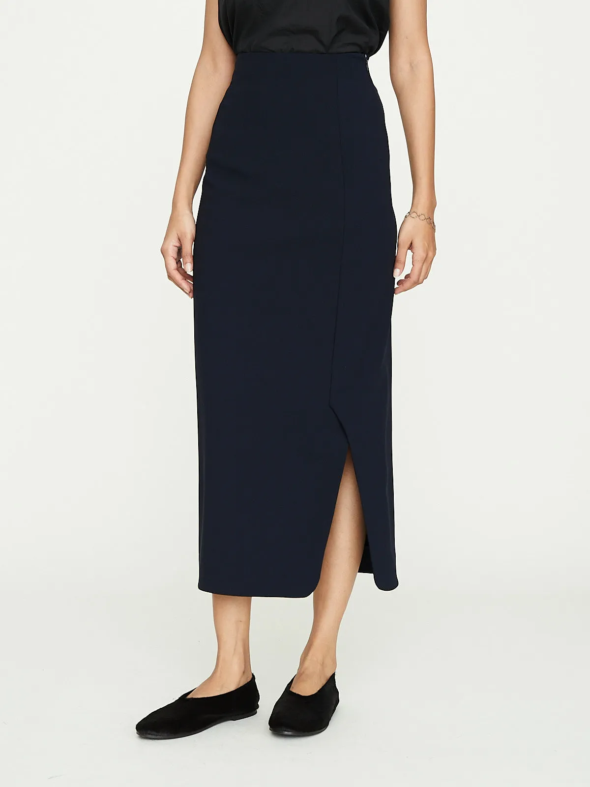 Kay One Slit Pencil Skirt in Navy