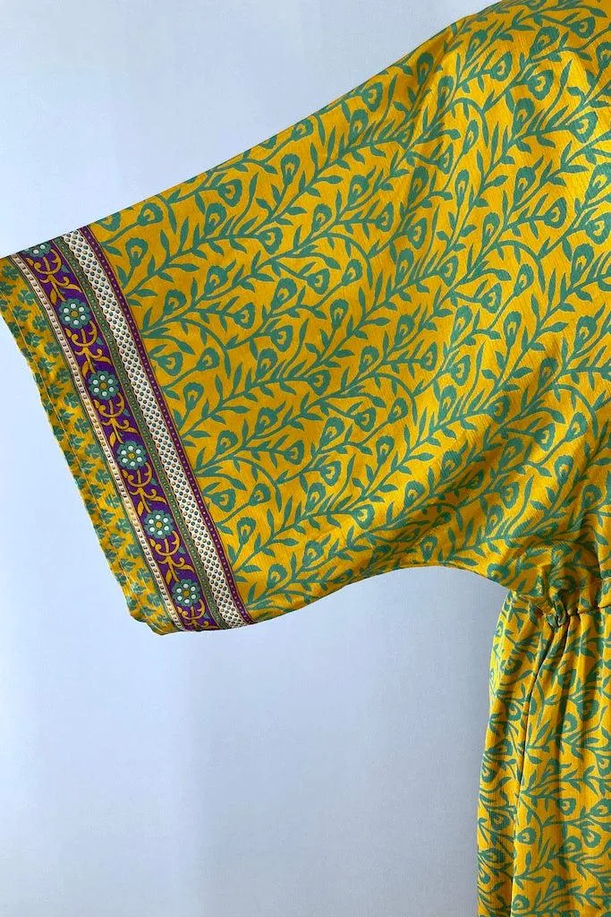 Kerala Kaftan / Gold & Turquoise