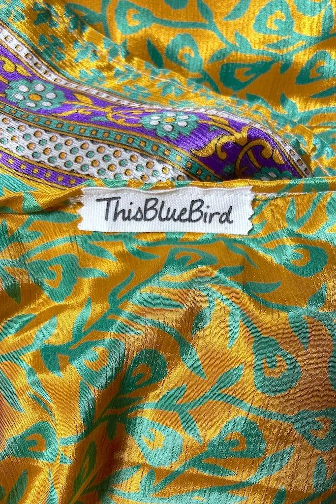 Kerala Kaftan / Gold & Turquoise