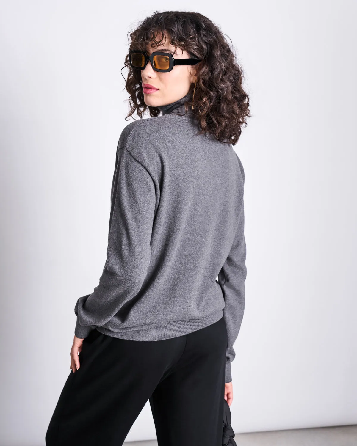 KNIT TURTLENECK THAMES DARK GREY GOTS