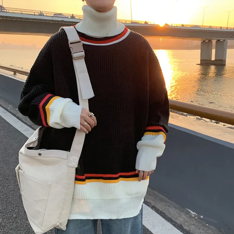 [Korean Style] Colorwork Turtleneck Sweater