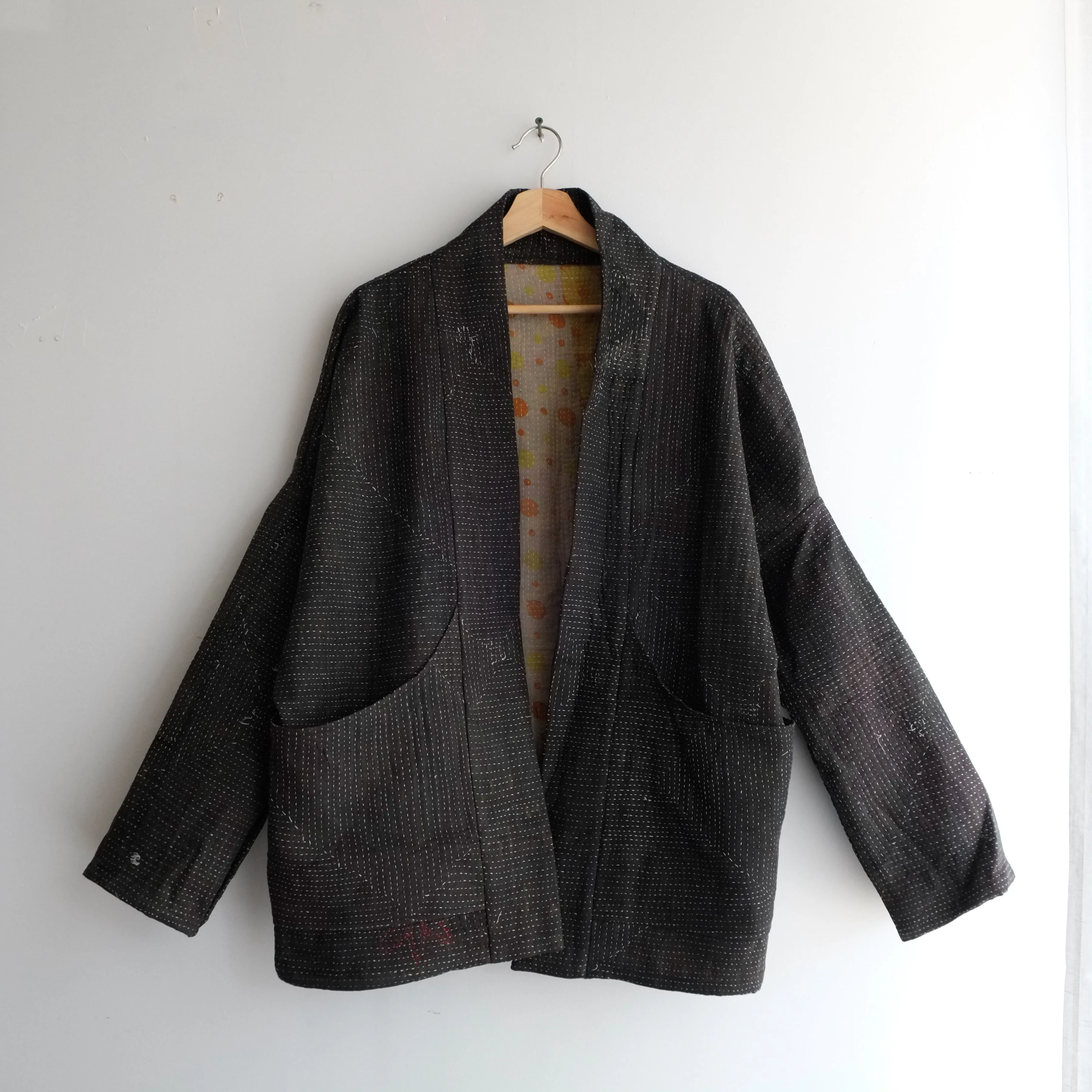 L Black with Orange Second Side Anoushka Jacket LM119