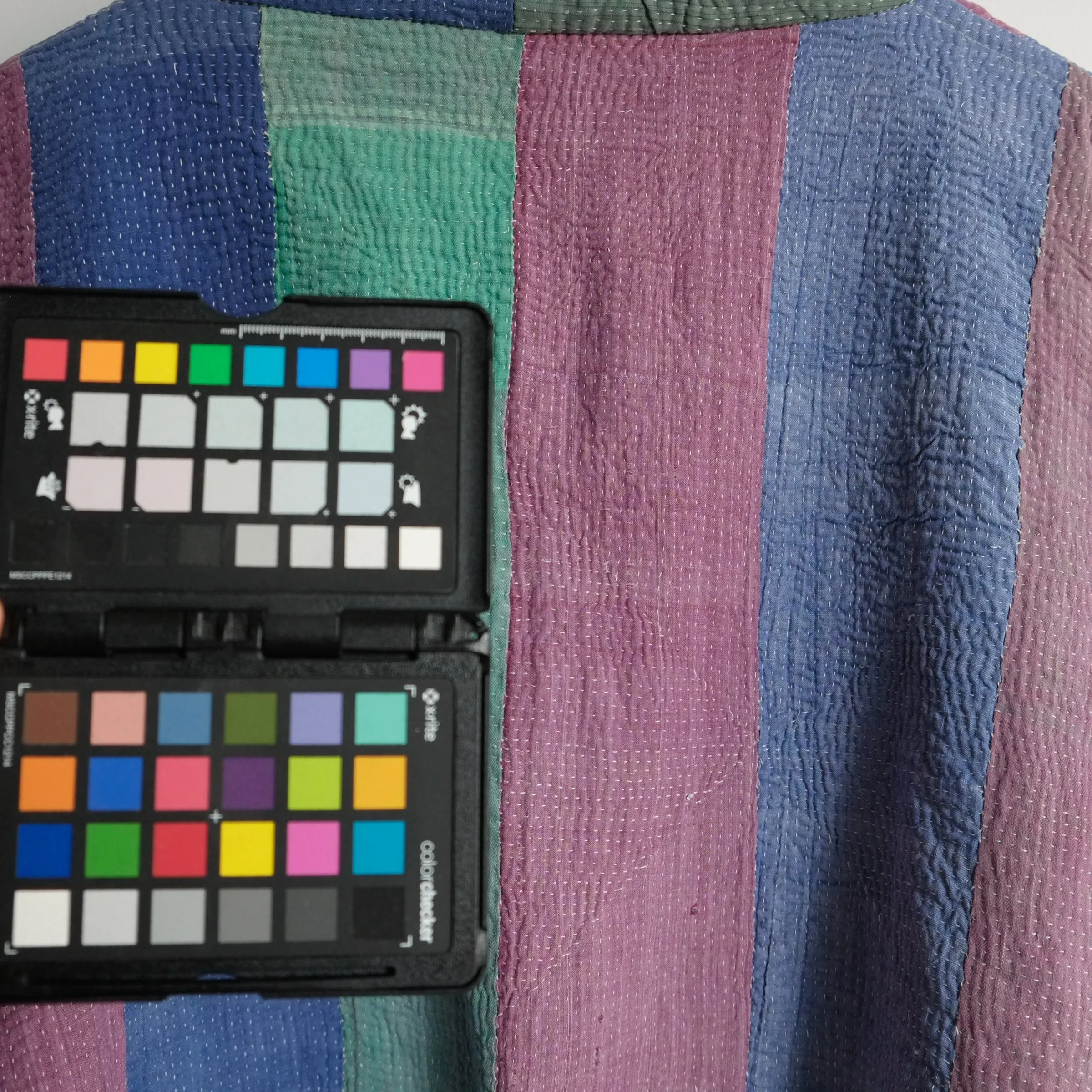 L Blue Green Purple Stripe Colorblock Anoushka Jacket SS047