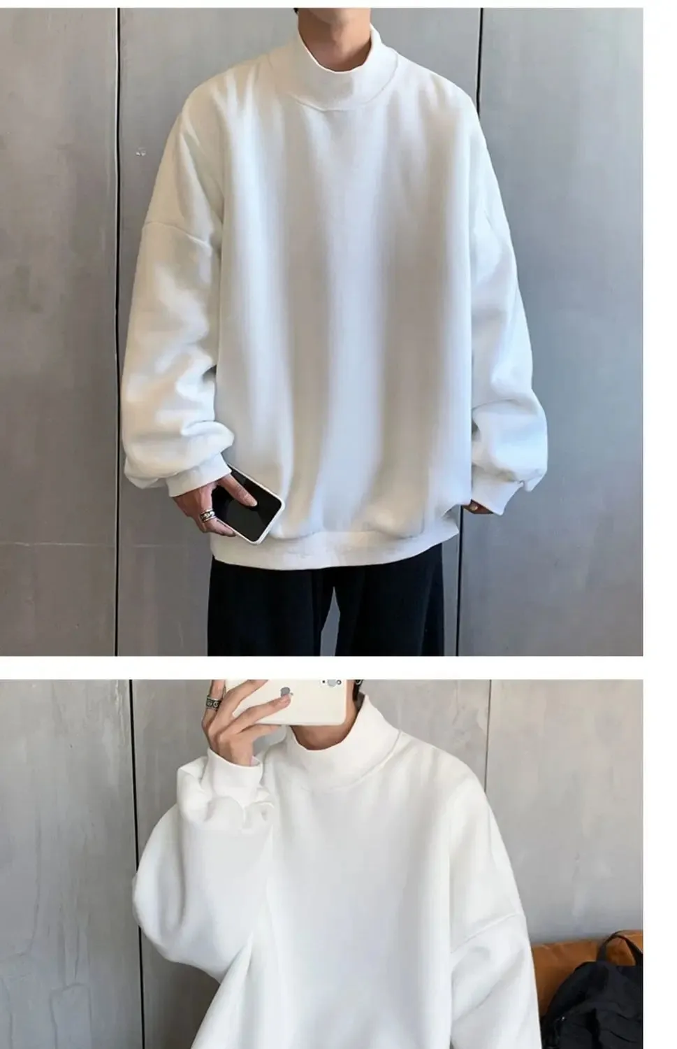 Large size Half Turtleneck Sweatshirt for Men