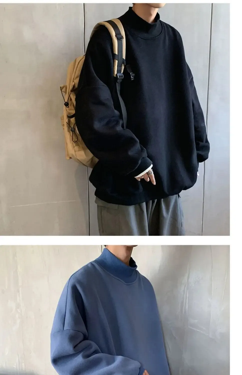 Large size Half Turtleneck Sweatshirt for Men