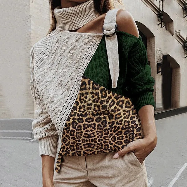 Leopard OFF Shoulder Sweater