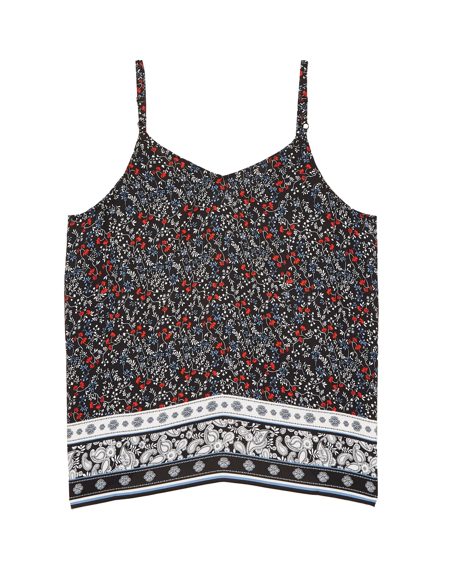 Lila Button Detail Cami | Navy / Red