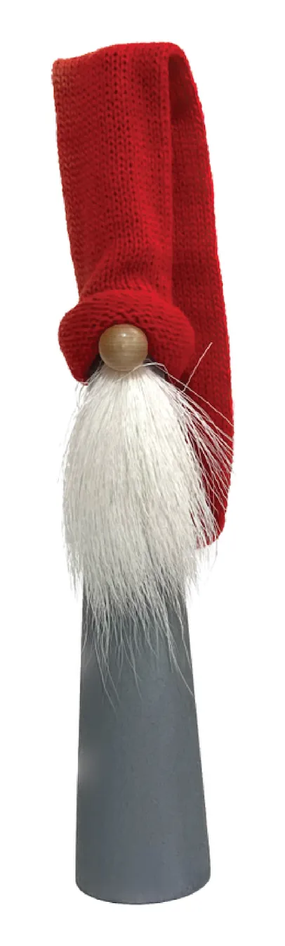 Long Tomte with Reindeer Beard, Grey with Red Hat