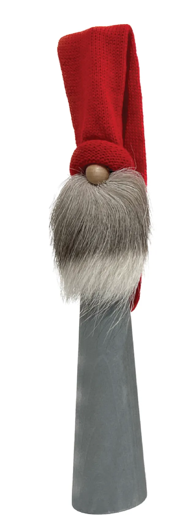 Long Tomte with Reindeer Beard, Grey with Red Hat