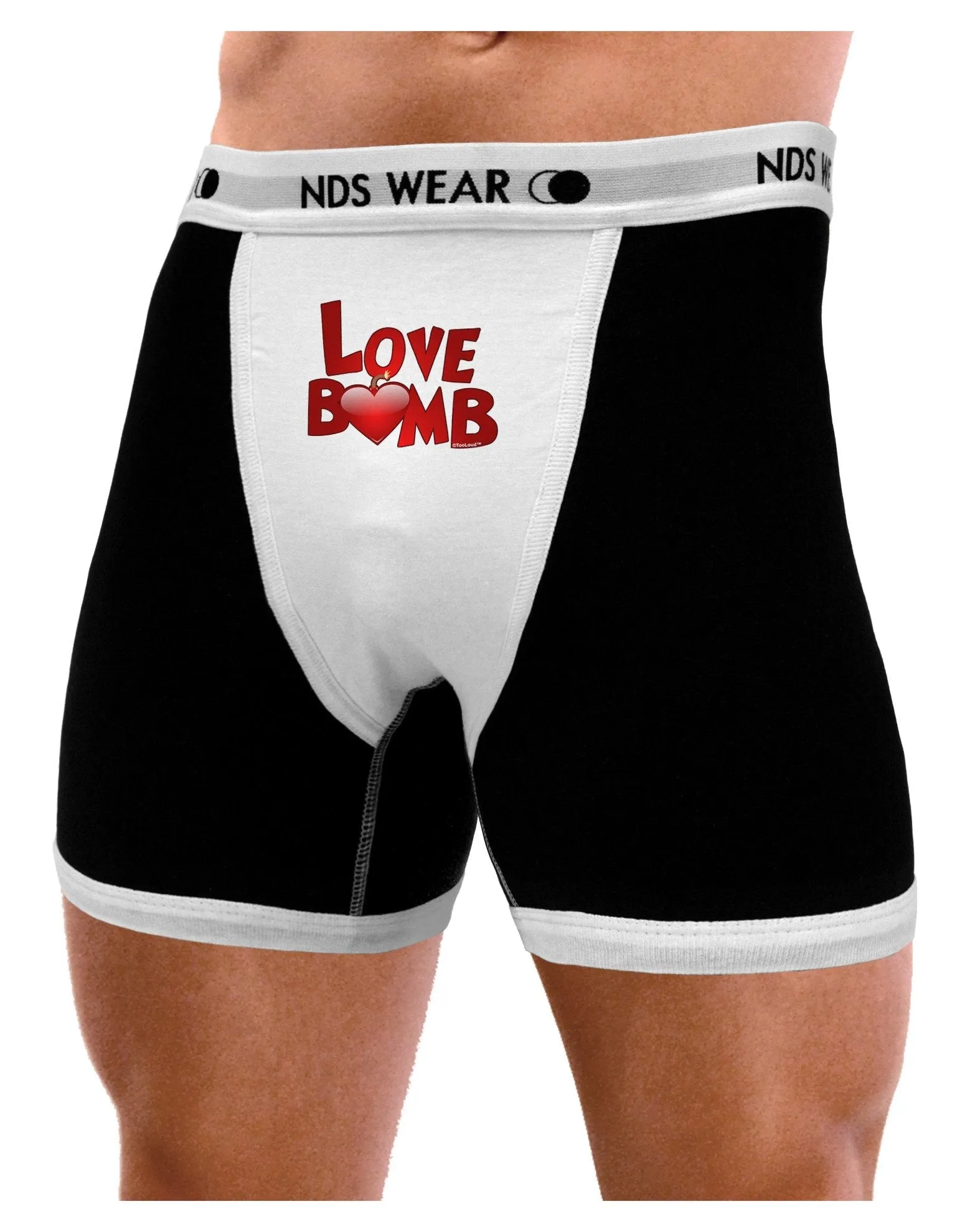 Love Bomb Text Mens Boxer Brief Underwear