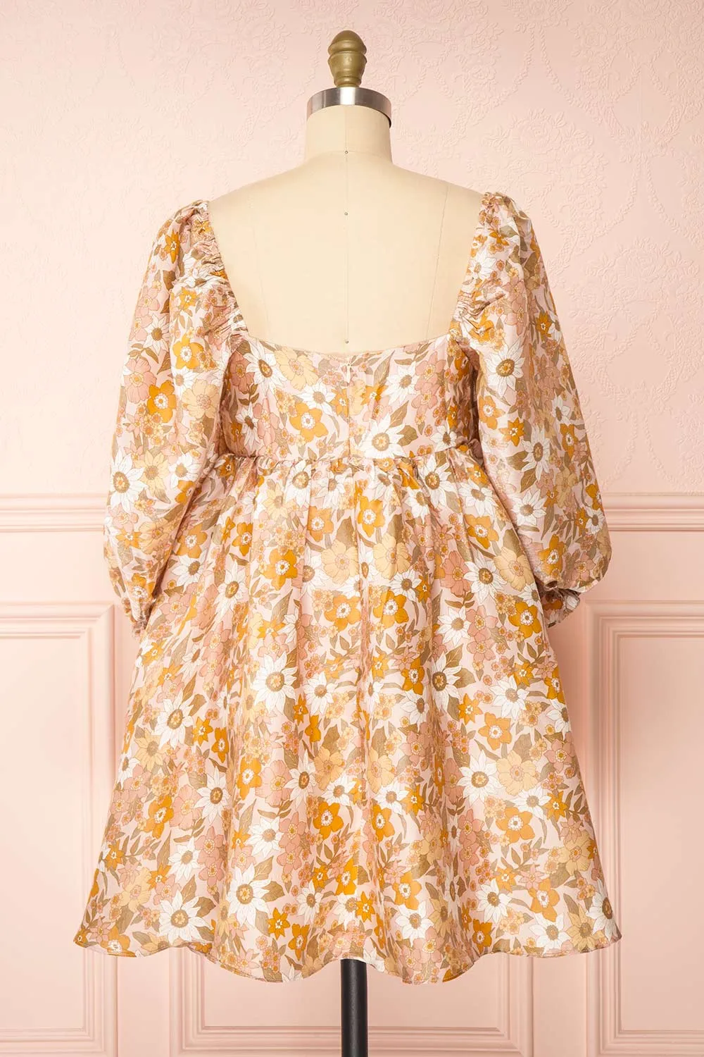 Maiia | Short Floral Dress w/ Puff Sleeves