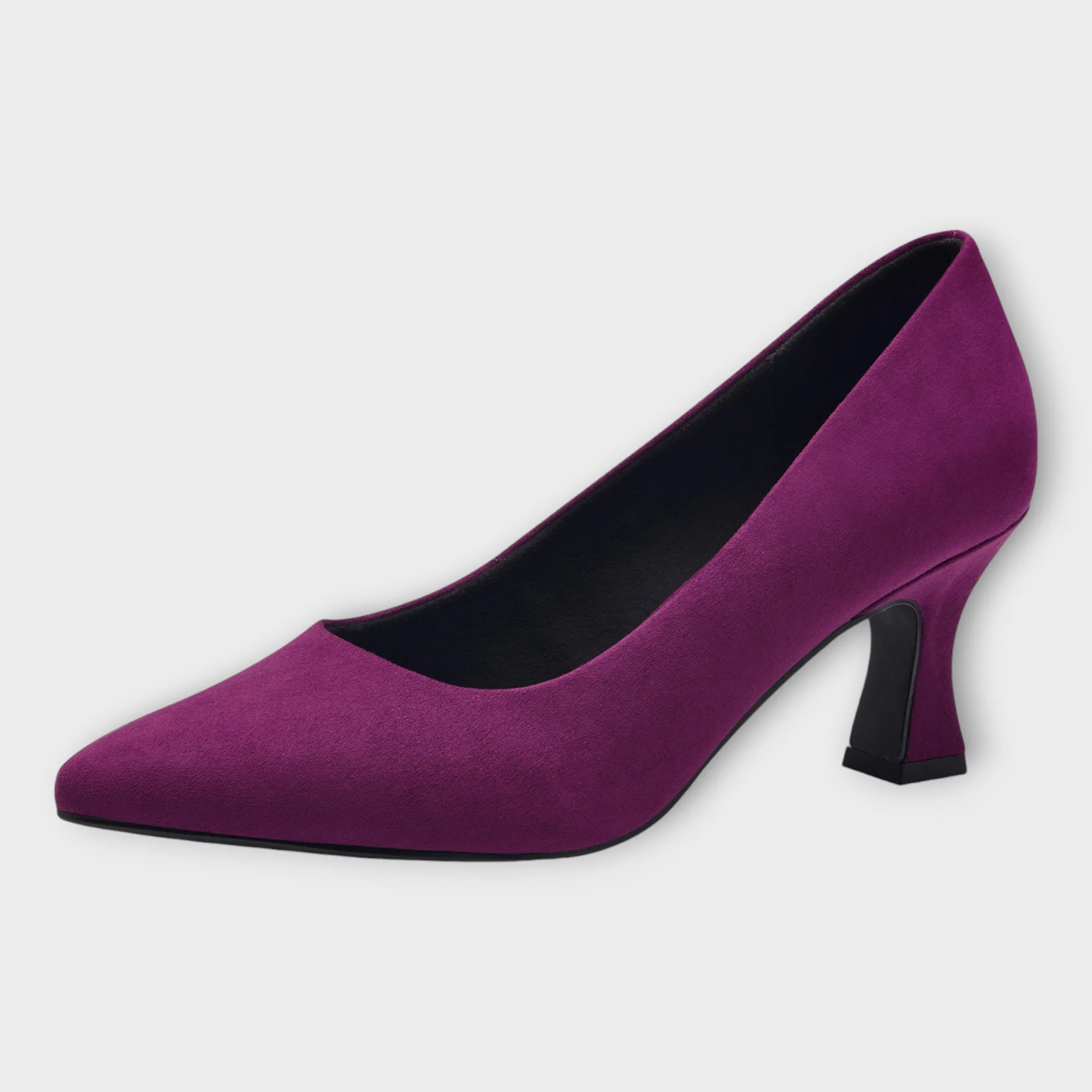 Marco Tozzi Purple Faux Suede Heels with Pointed Toe