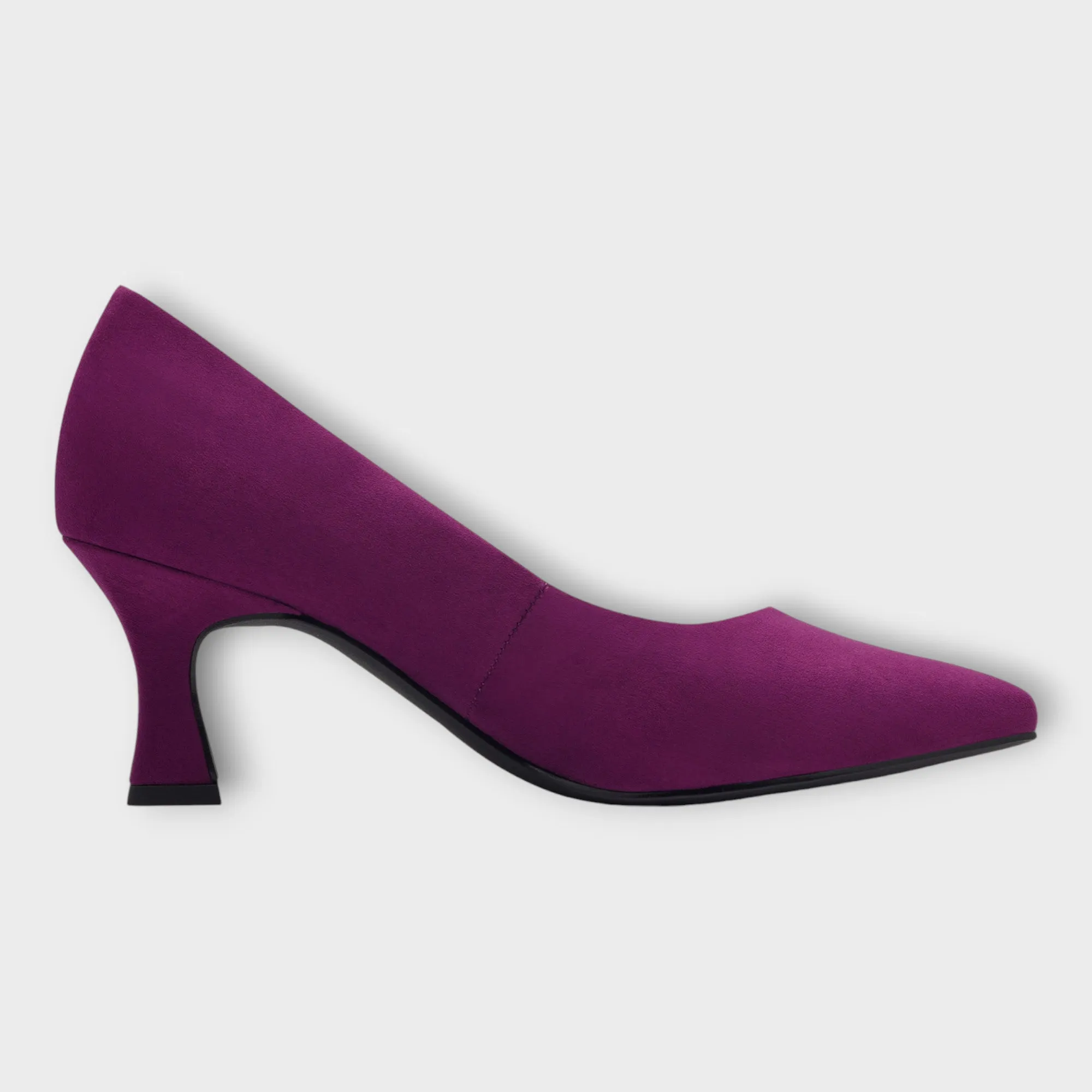 Marco Tozzi Purple Faux Suede Heels with Pointed Toe