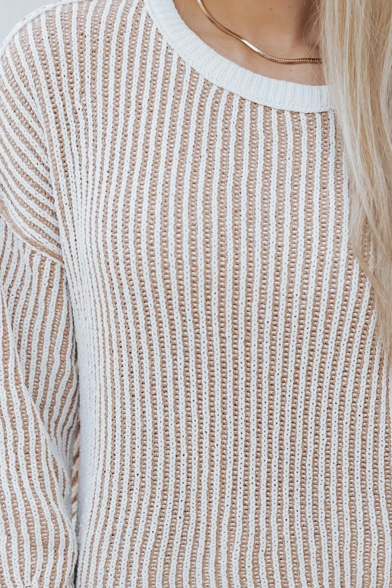 Maria Textured Pullover Sweater - Khaki - FINAL SALE