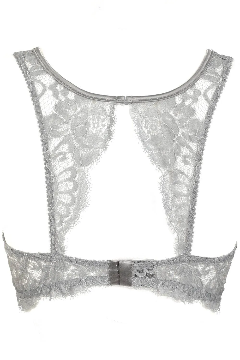 Marlene Fantasy Bra with Swarovski Crystals in Grey, Size UK 32B