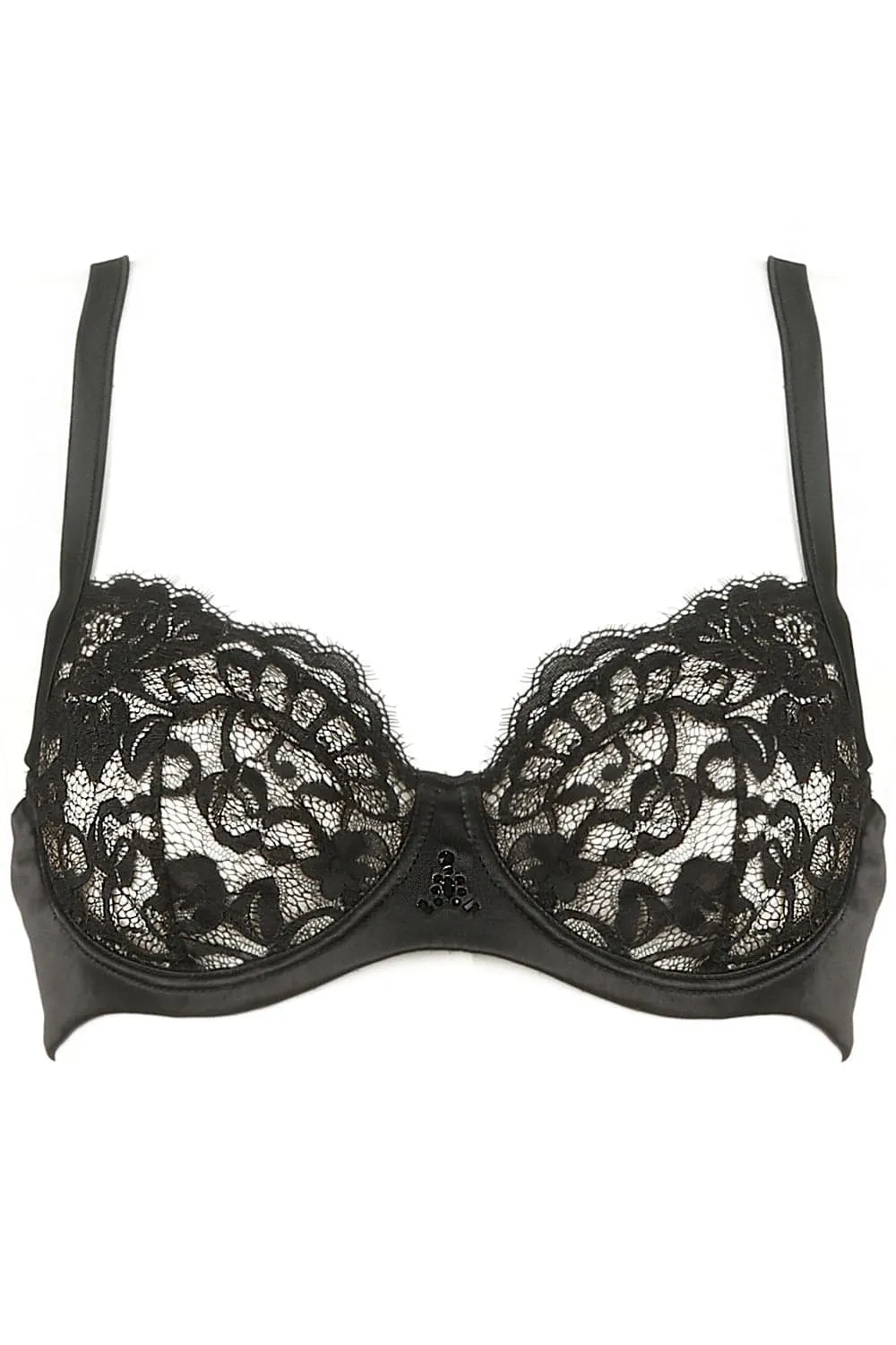 Marlene Underwired Bra with Swarovski Crystals in Black