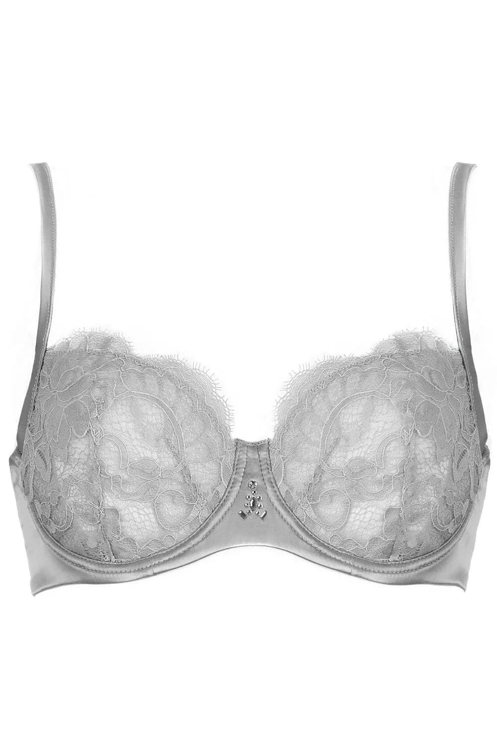 Marlene Underwired Bra with Swarovski Crystals in Grey