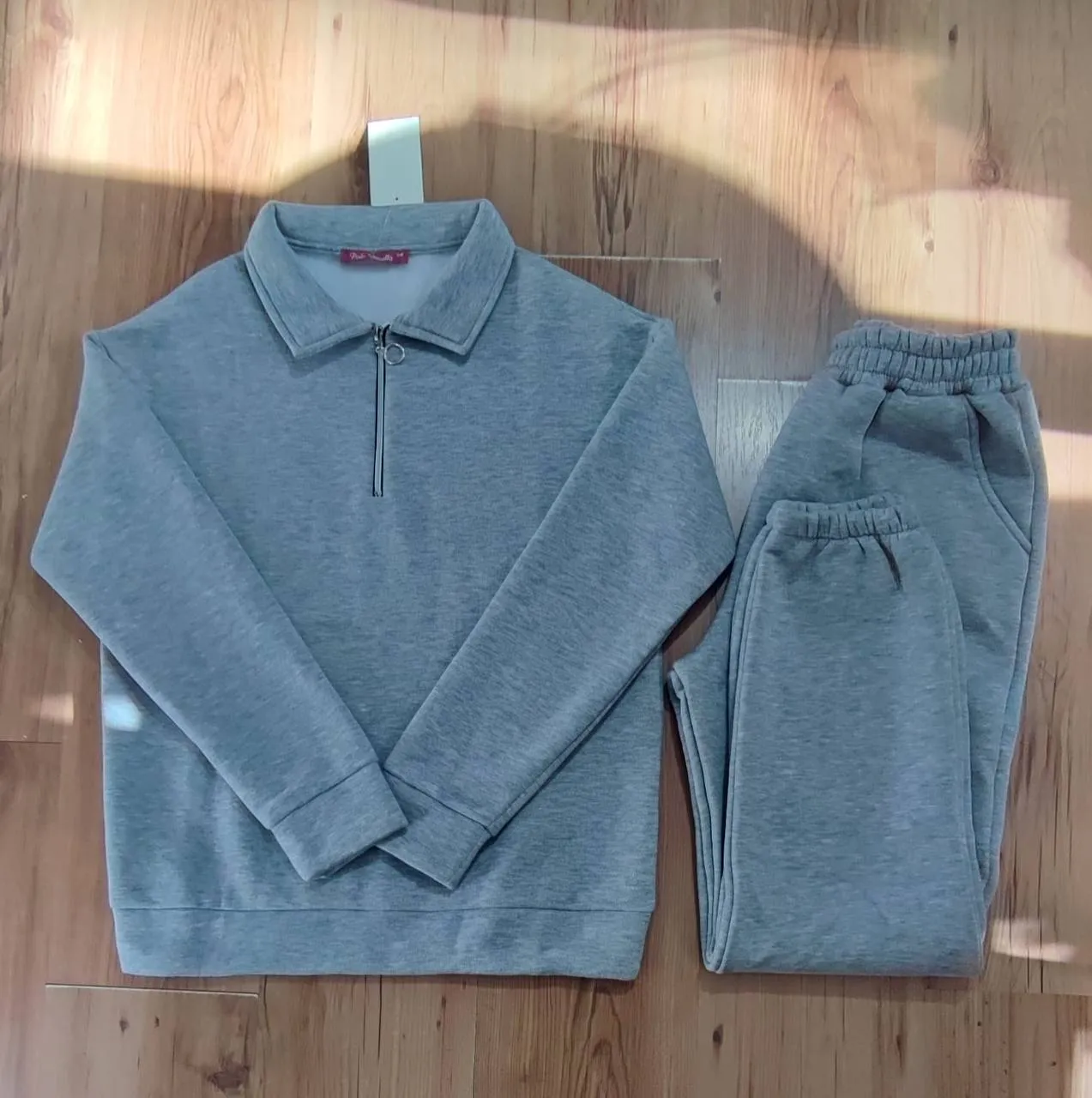 Matching Set Collared Half Zip Sweater and Pants