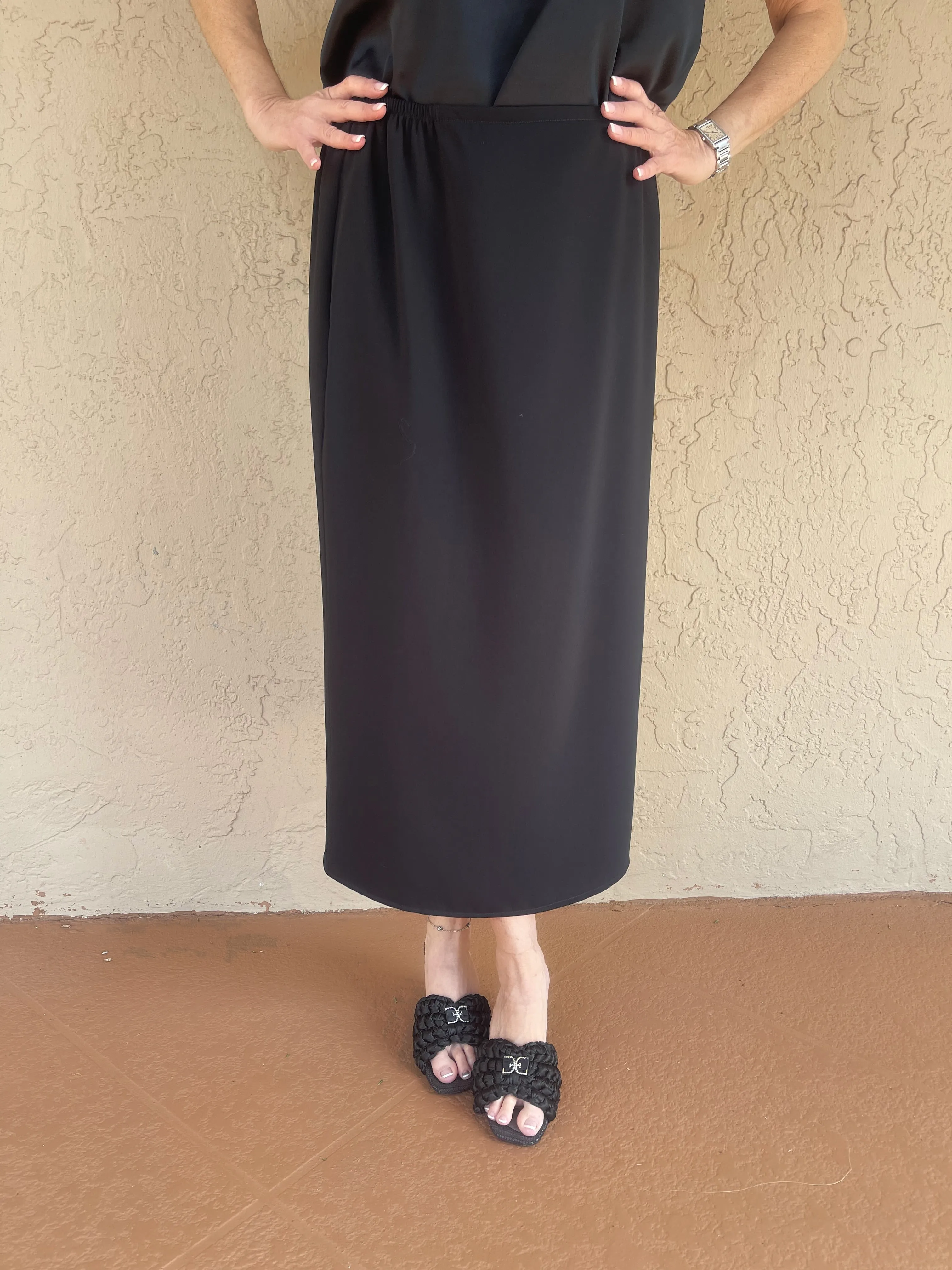 Matte Crepe Long Skirt