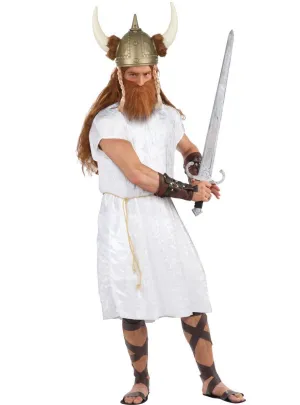 Medieval Plus Size Mens White Velvet Costume Tunic