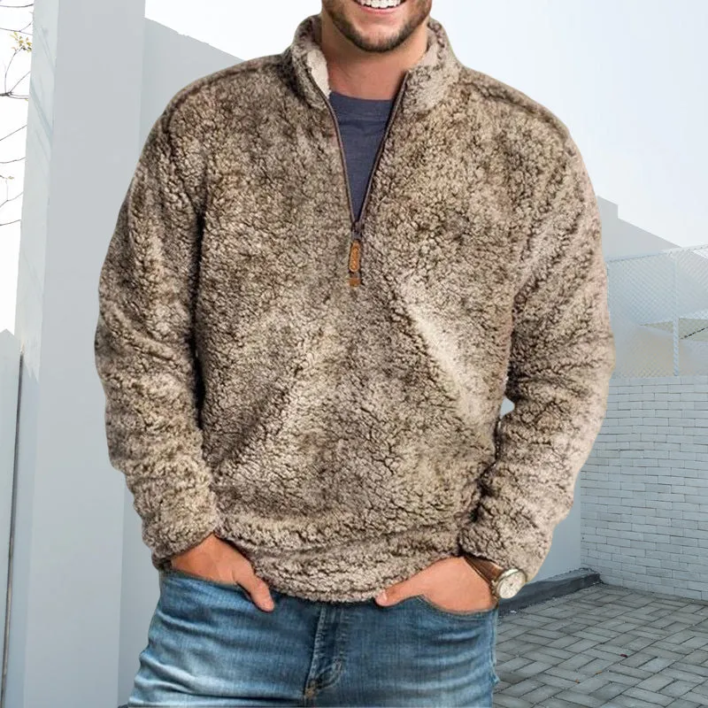 Men's Casual Loose Stand Collar Thickened Sweatshirt