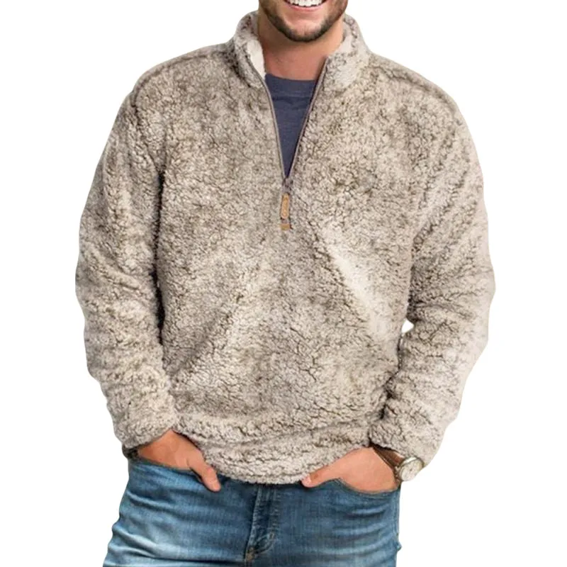 Men's Casual Loose Stand Collar Thickened Sweatshirt