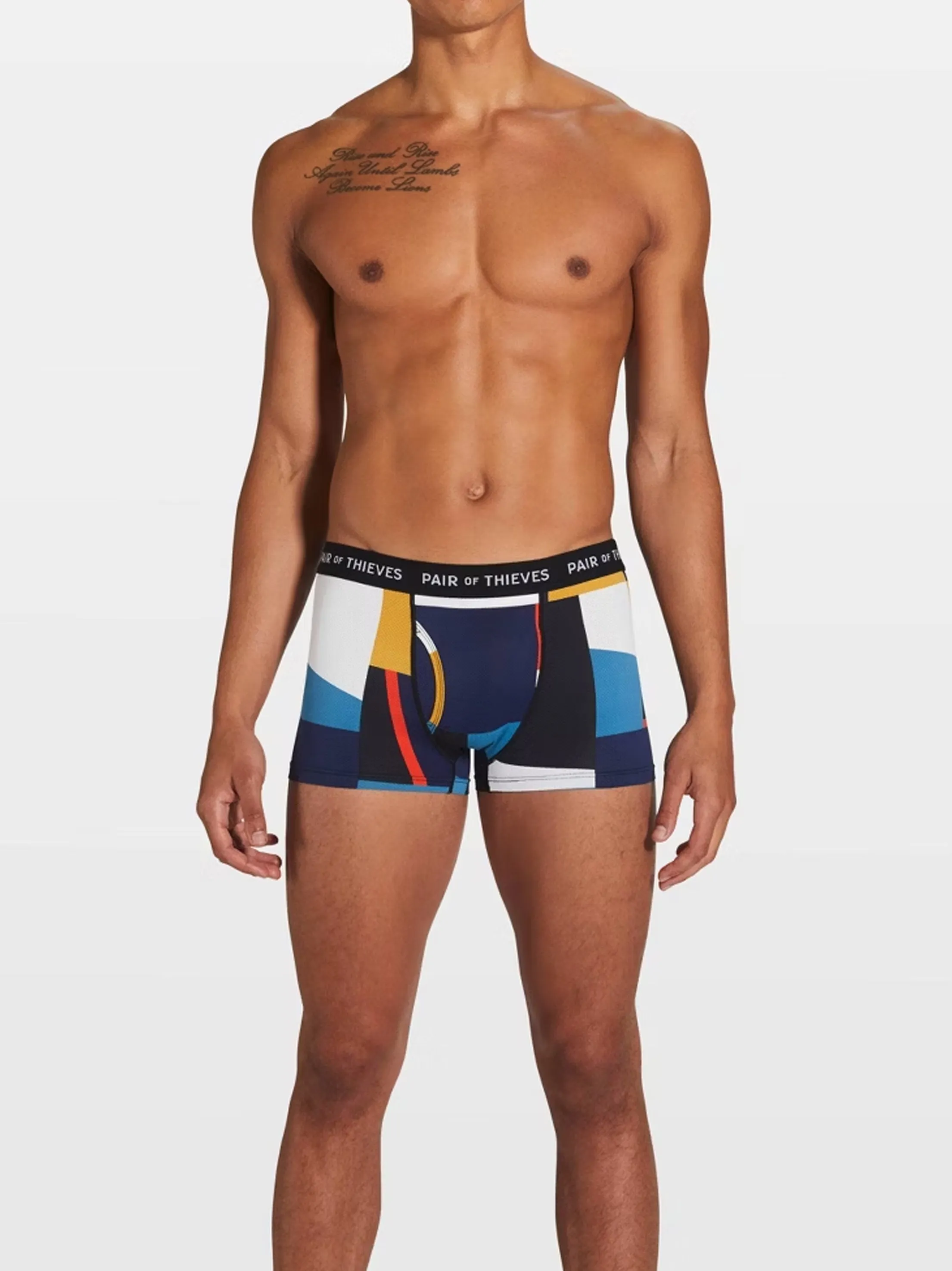 Men's Colorblocked Boxer,Multi