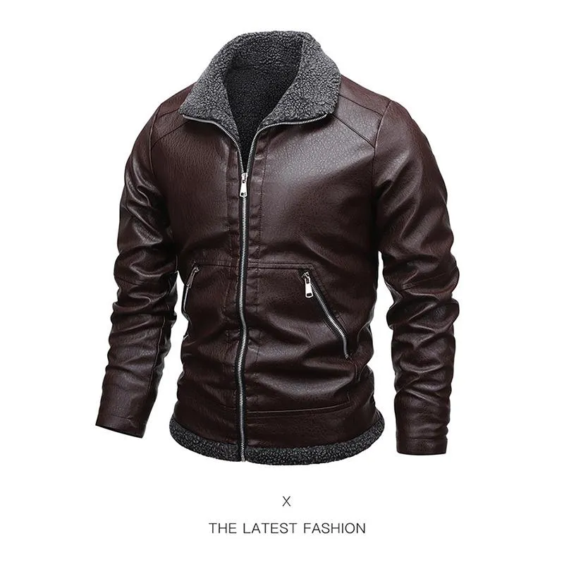 Men's PU Motorcycle Leather Jacket 40191445YM