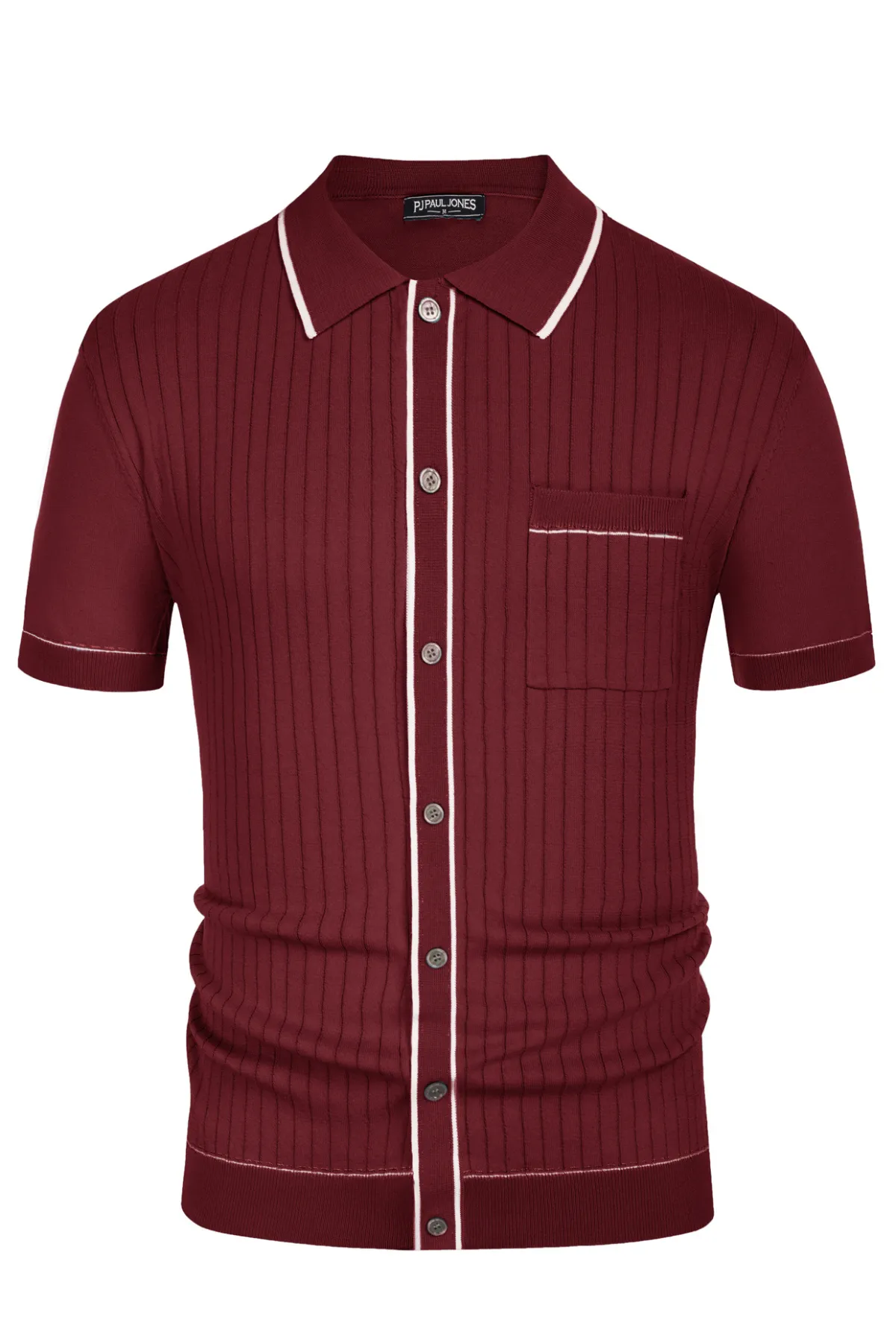 Men's Short Sleeve Knit Polo Cardigans Shirts Vintage Golf Polo Shirt