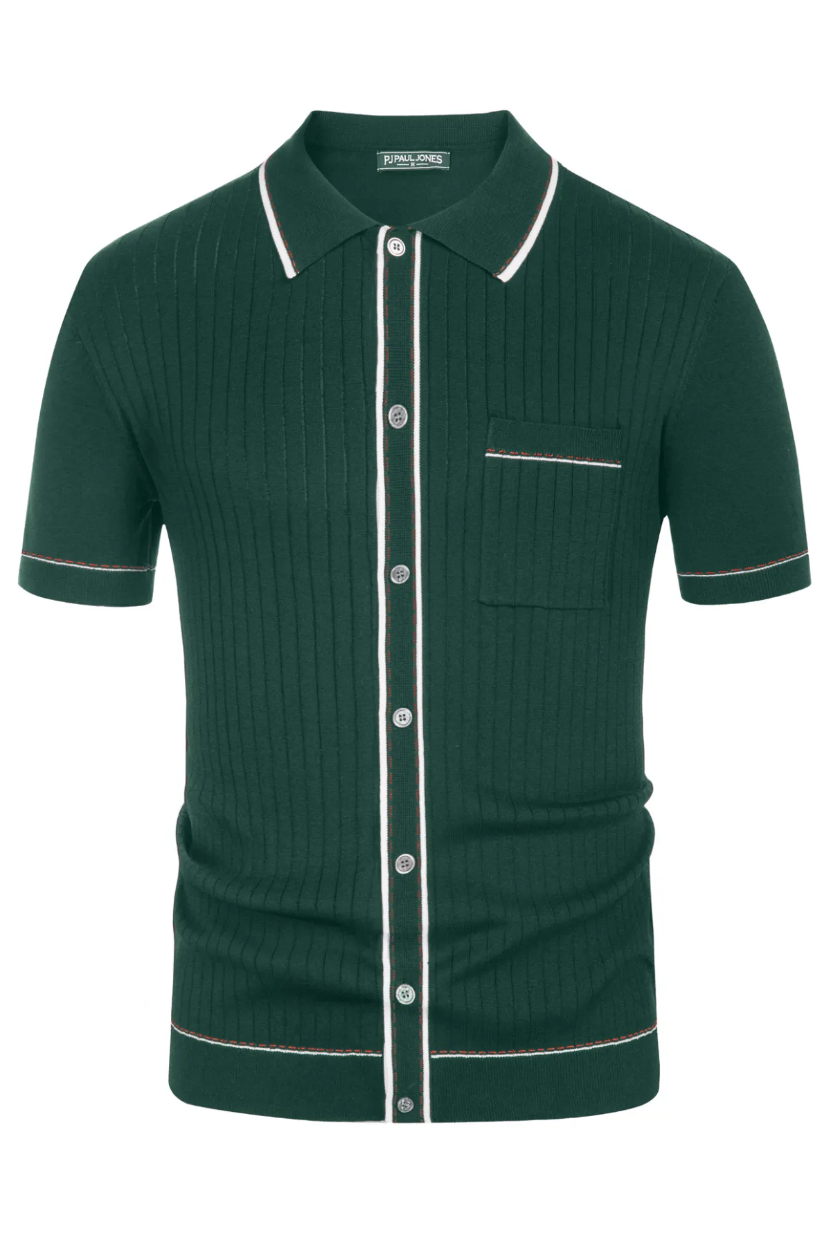 Men's Short Sleeve Knit Polo Cardigans Shirts Vintage Golf Polo Shirt