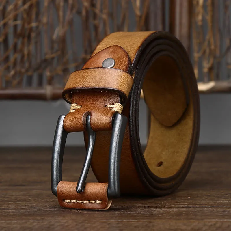 Men's Stylish Retro Glossy Cowboy Leather Belt