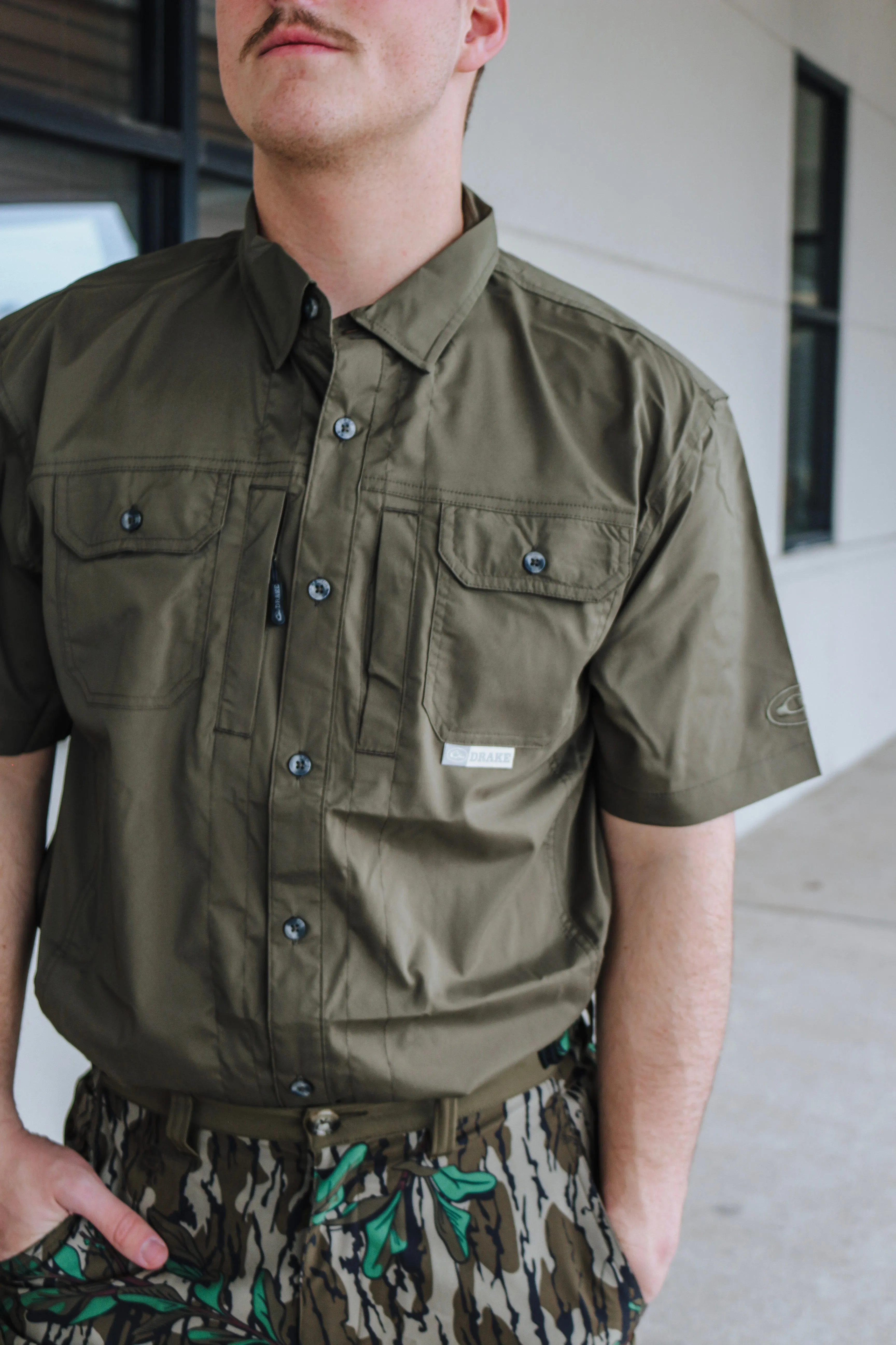 Men's Wingshooter Trey Short Sleeve Shirt- Kalamata Olive