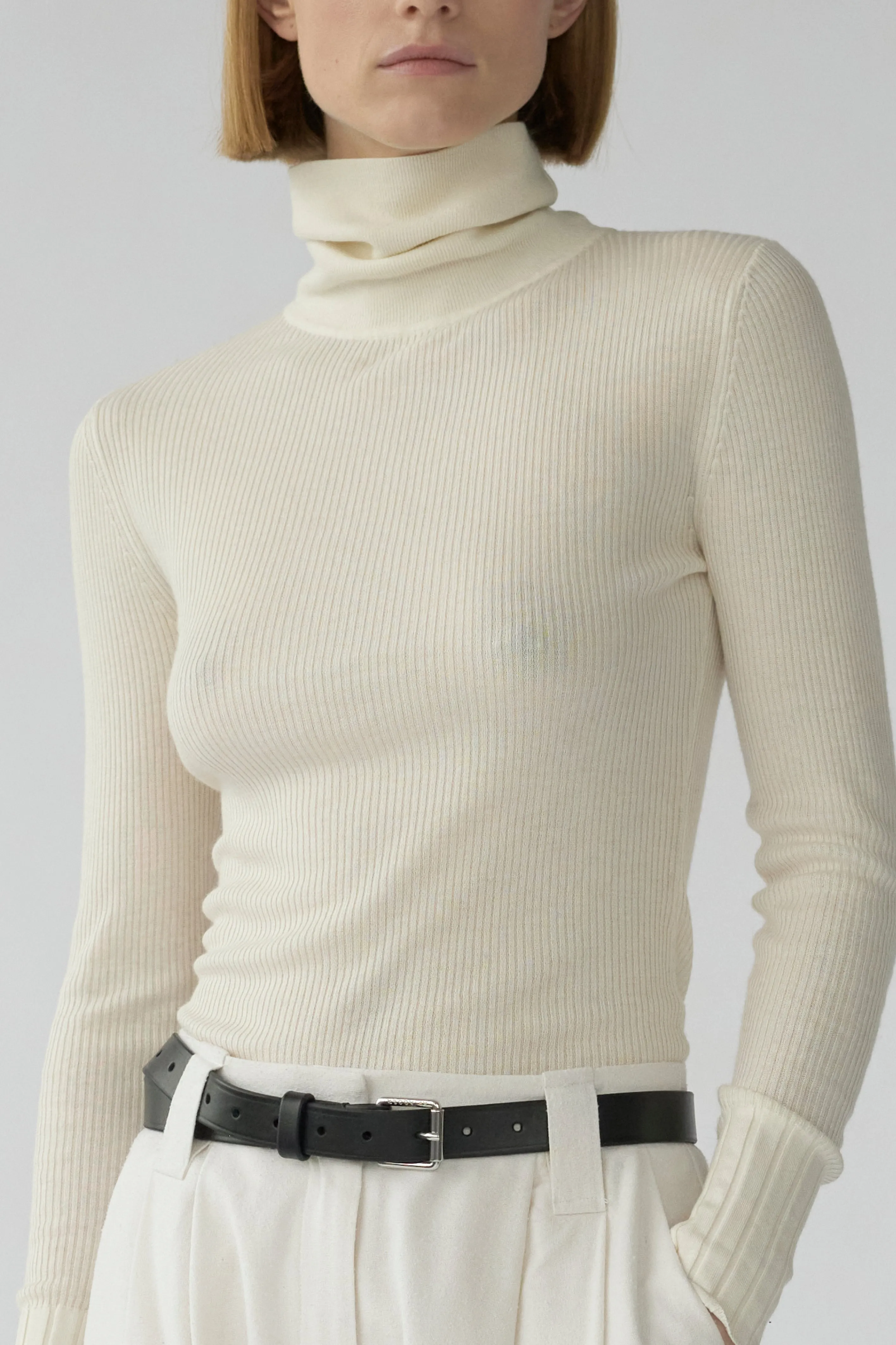 MEYER TURTLENECK - OFF WHITE - WOOL/SILK