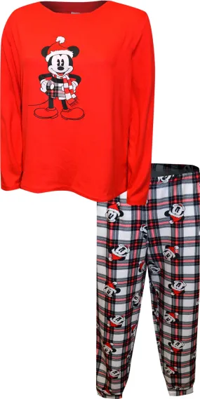 Mickey Mouse Christmas Plaid Women's Pajama Set