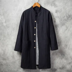 Mid-length Cotton Linen Retro Trench Coat