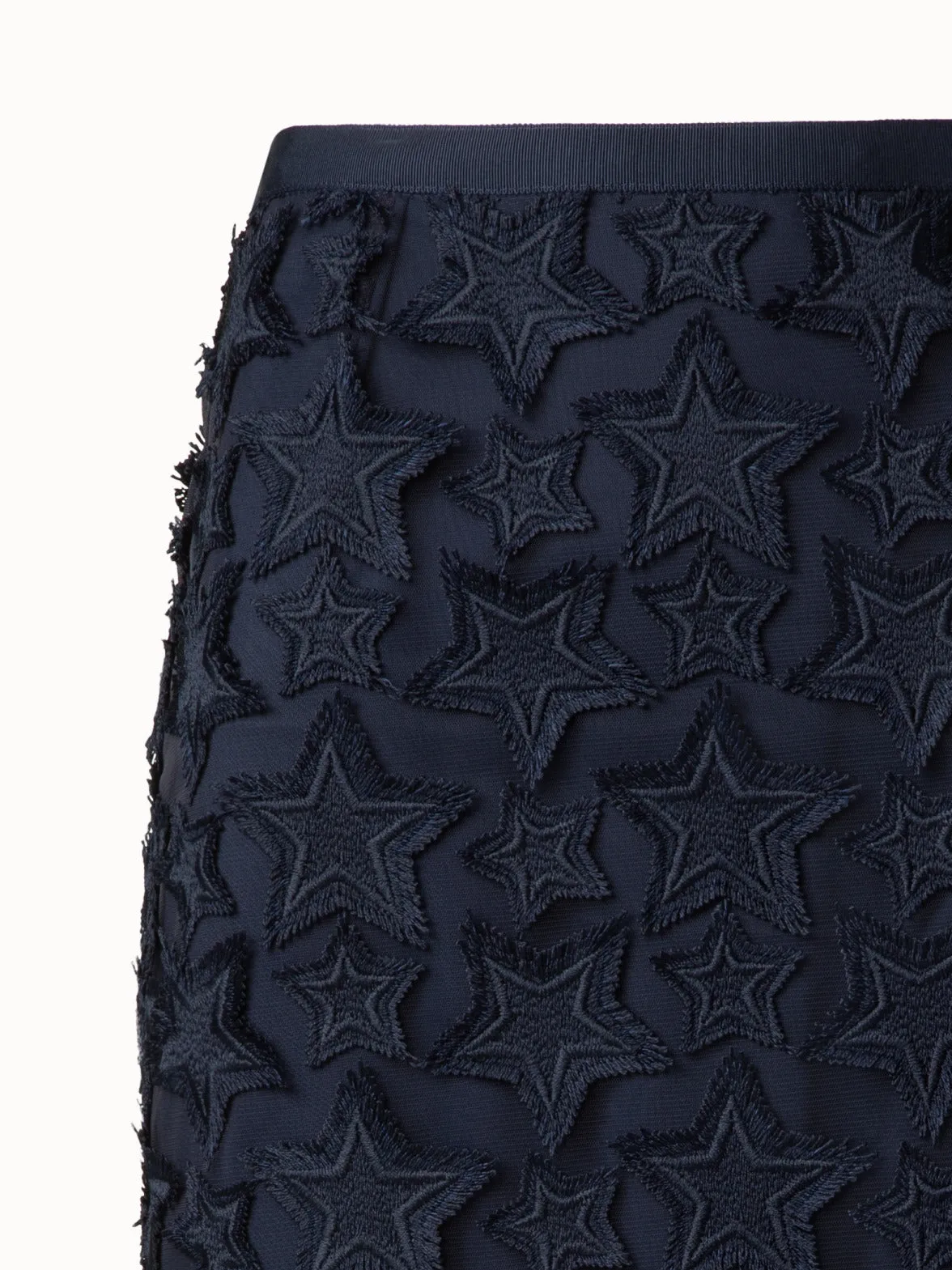 Midi Skirt with 3D Star Embroidery