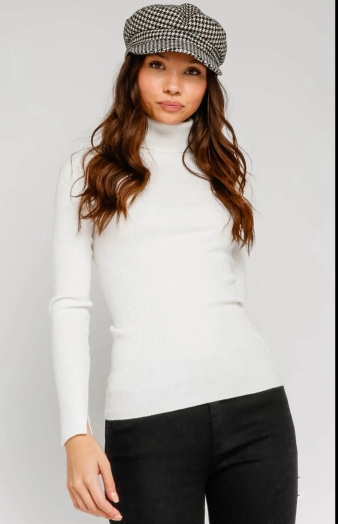 Miller Ribbed Turtleneck: Ivory