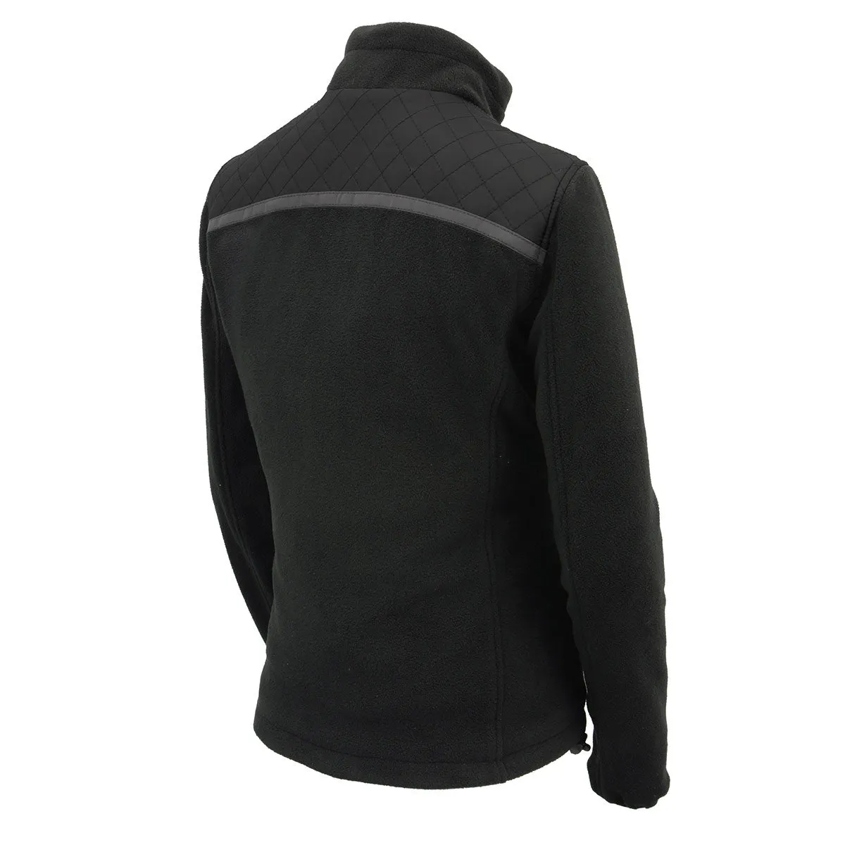 Milwaukee Leather MPL2784 Women's Black Micro Fleece Jacket with Reflective Stripes