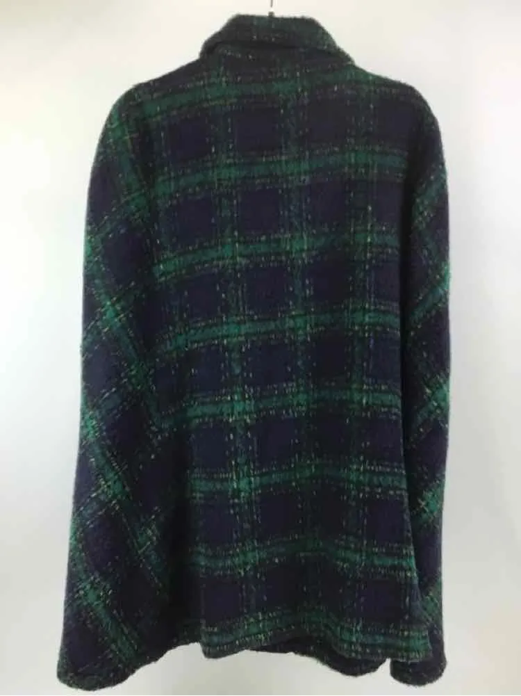 Molly Bracken Size One Size Blue/green NWT Plaid Cape