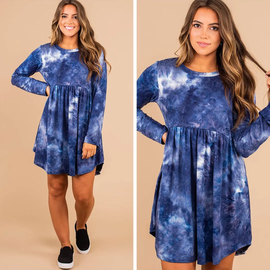 Most Important Navy Blue Tie Dye Dress