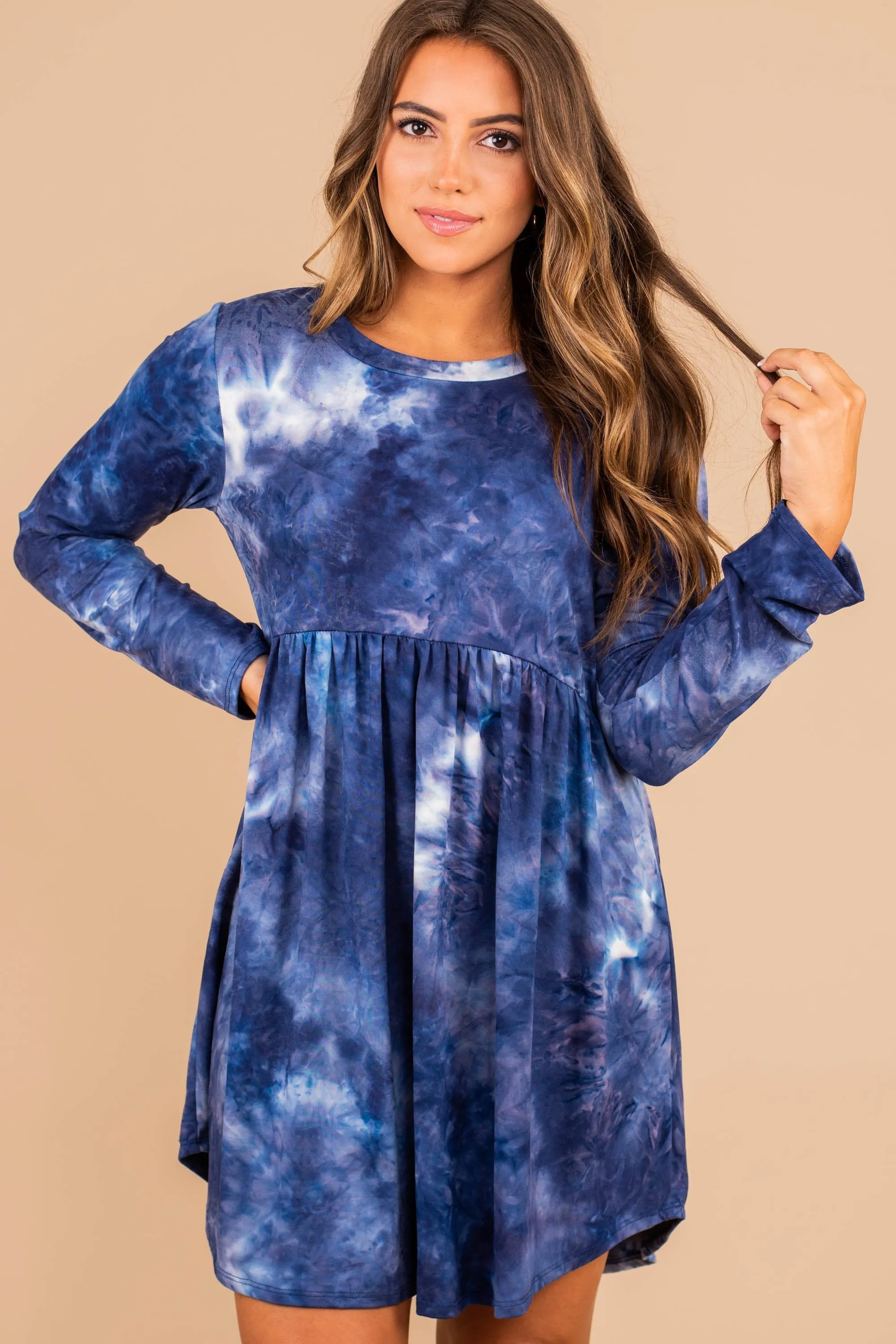 Most Important Navy Blue Tie Dye Dress