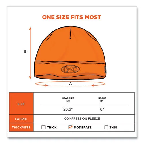 N-ferno 6804 Skull Cap Winter Hat With Led Lights, One Size Fits Most, Orange, Ships In 1-3 Business Days