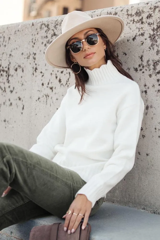 Natalie Turtleneck Sweater in Ivory