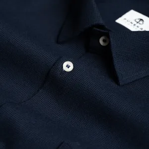 Navy Blue Color Waffle Texture Cotton Shirt For Men