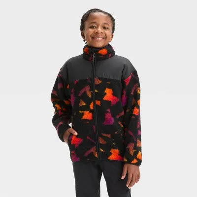 New - All In Motion Kids Full Zip High-Pile Cozy Sweatshirt Mock Turtleneck