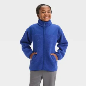 New - Boys' High Pile Cozy Full Zip Sweatshirt - All In Motion™ Indigo XL