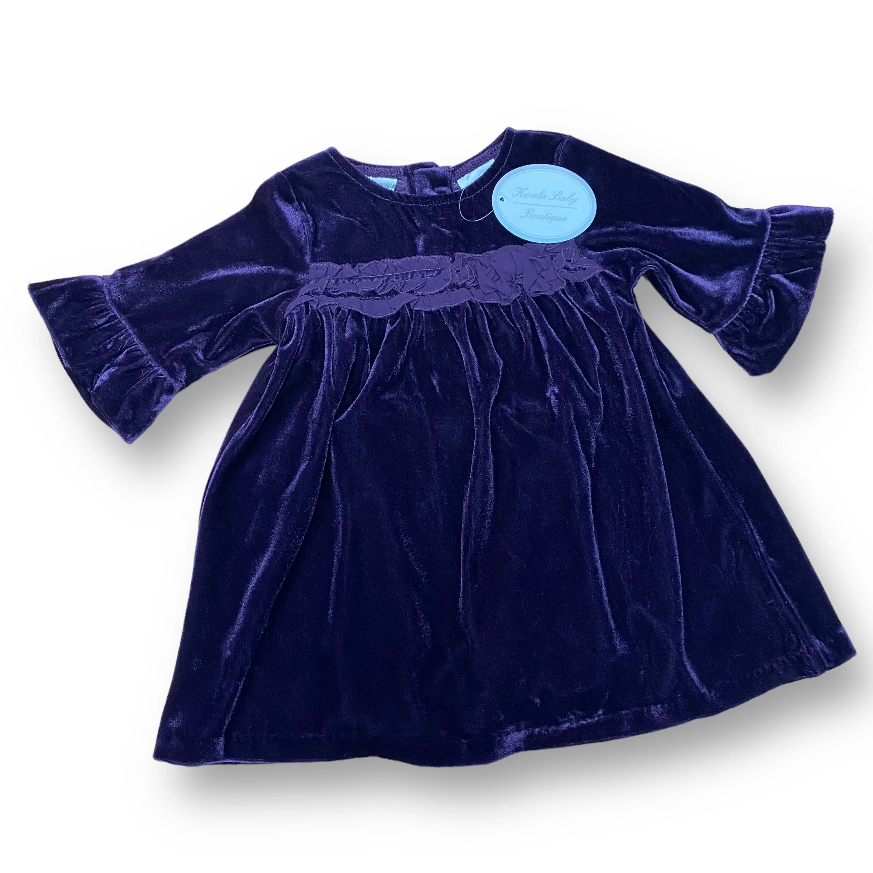 NEW! Girls Koala Baby Size 6-9 Months Purple Velvet Babydoll Dress