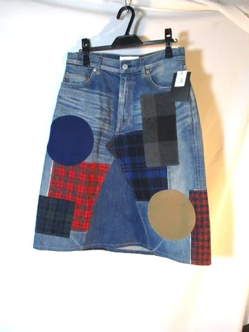 NEW JUNYA WATANABE COMME DES GARCONS Denim Patchwork Skirt M NWT