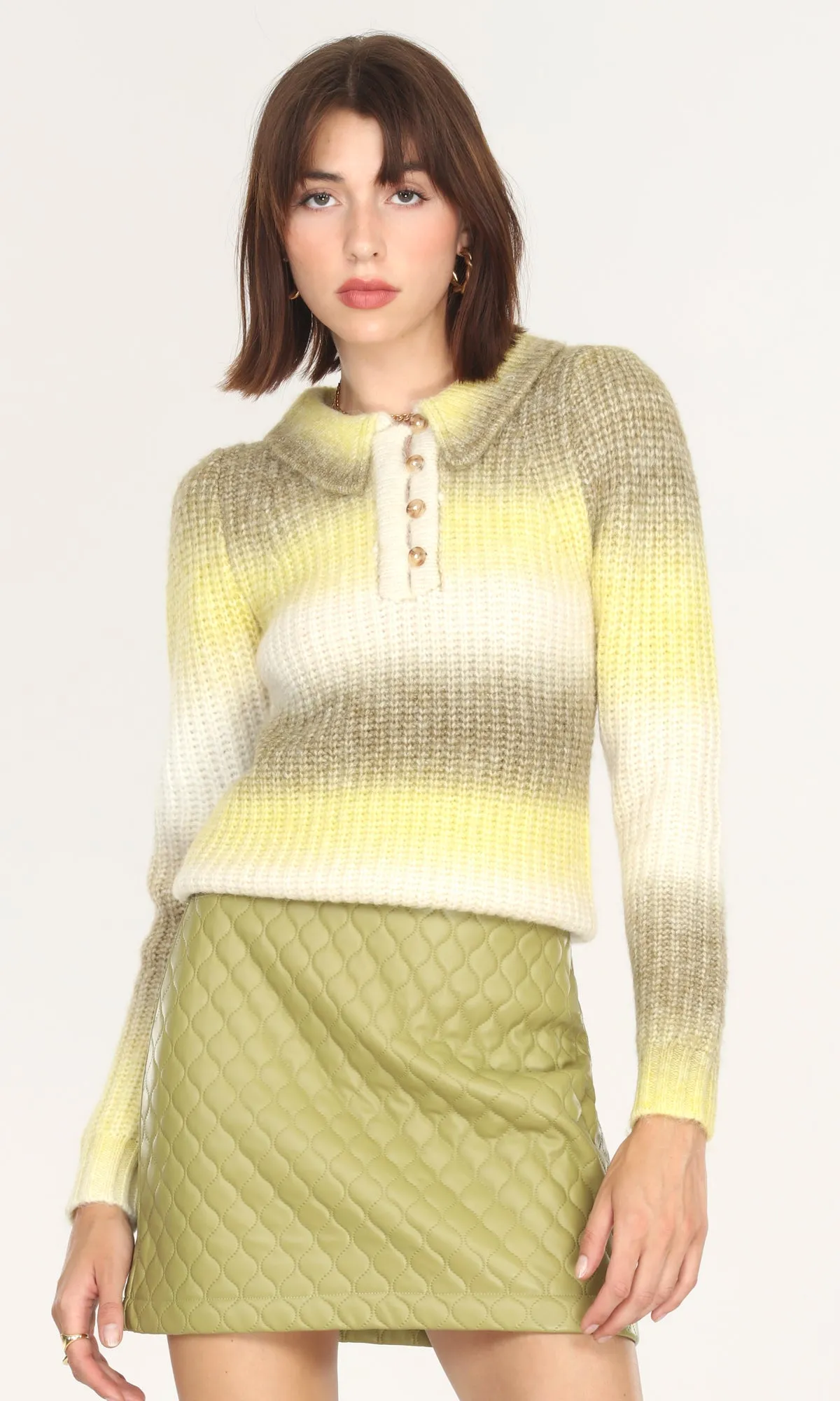 Nina Ombre Polo Cozy Sweater