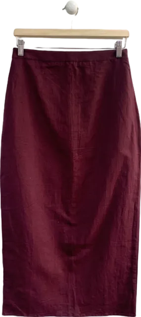 Nobody's Child Maroon Midi Pencil Skirt UK 10